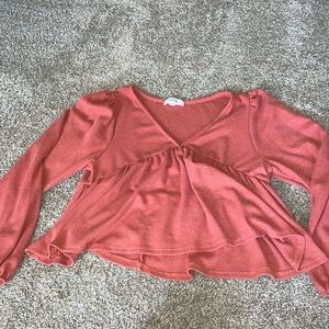 cropped shirt coral